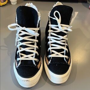 Converse High Top Platforms w Sherpa Lining